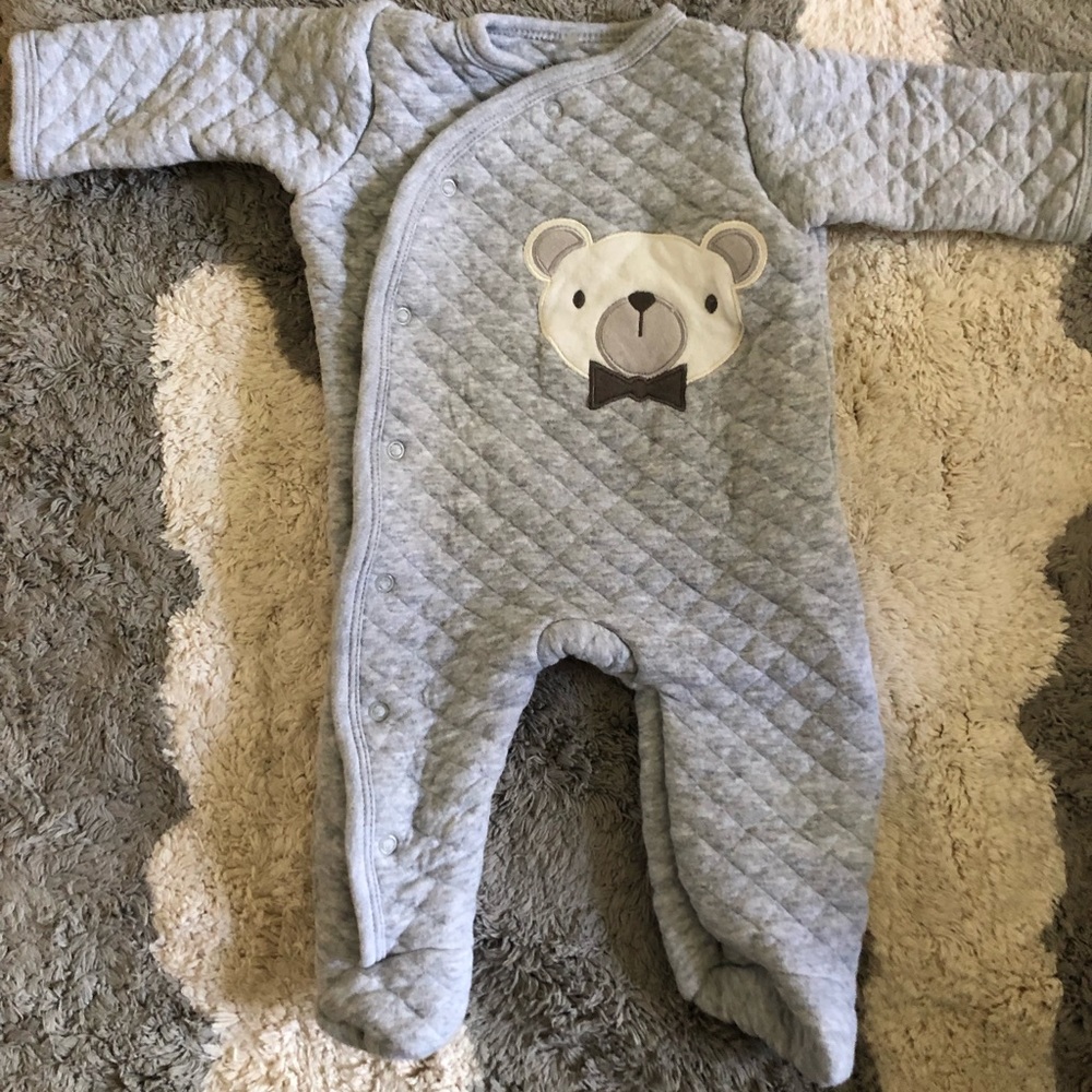 Chick Pea Quilted Bear Footie